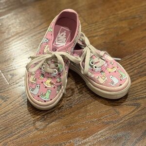 Vans Kids Pink and Green Animal Print Sneakers